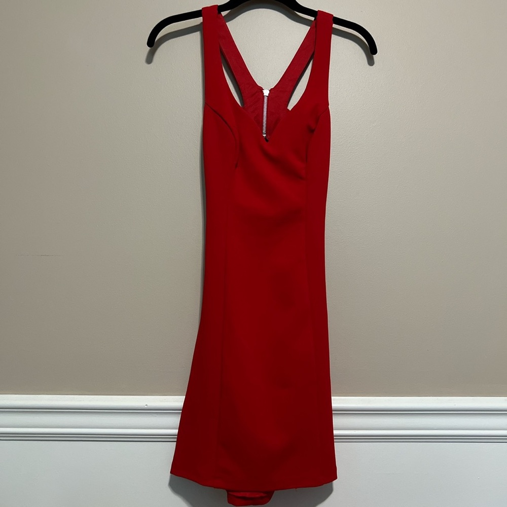 Red mini dress